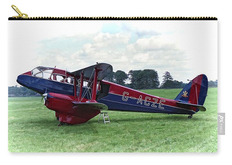 Aircraft Zip Pouch featuring the photograph De Havilland Dragon Rapide by Paul Gulliver