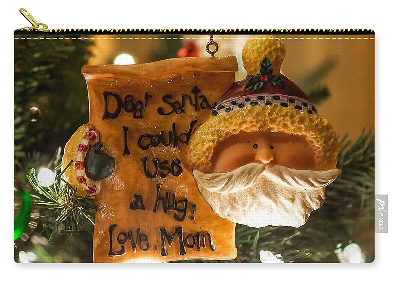 Christmas Zip Pouch featuring the photograph Dear Santa I could use a Hug by Jennifer White