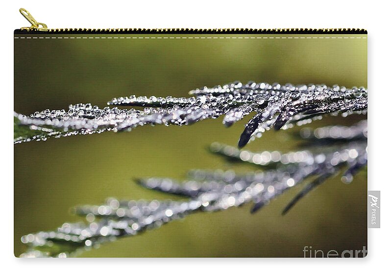 Droplets Zip Pouch featuring the photograph Decorated By Nature by Kerri Farley