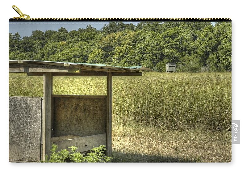 Deer Feeder Zip Pouch featuring the photograph Deer Feeder by DArcy Evans