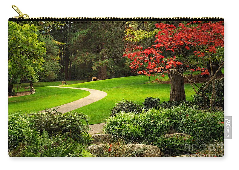 Deer Zip Pouch featuring the photograph Deer In Lithia Park by James Eddy