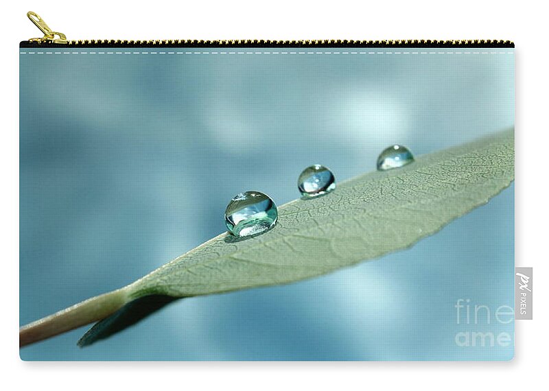 Leaf Zip Pouch featuring the photograph Delicate Drops by Krissy Katsimbras