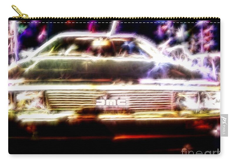 Car Zip Pouch featuring the photograph Delorean Fantasy by Renee Trenholm