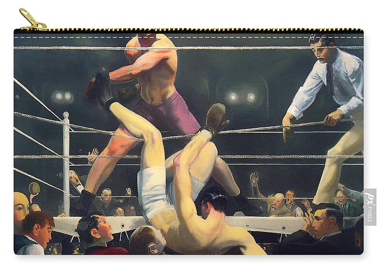 Jack Dempsey Zip Pouch featuring the painting Dempsey and Firpo by Mountain Dreams