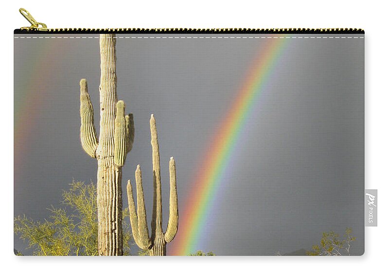 Desert Zip Pouch featuring the photograph Desert Rainbow by Gordon Beck