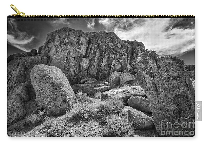 2012 Zip Pouch featuring the photograph Desert Rocks by Jennifer Magallon