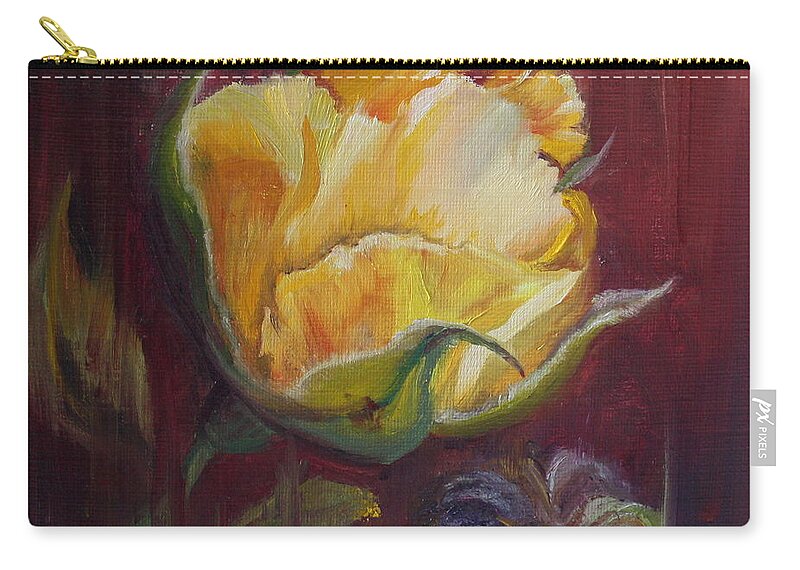 Rose Zip Pouch featuring the painting Destiny by Mary Beglau Wykes