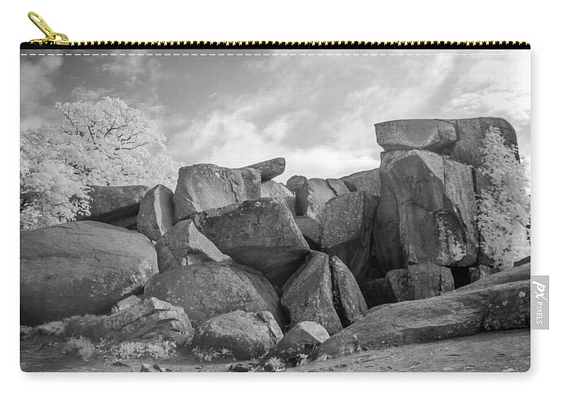 American Civil War Zip Pouch featuring the photograph Devil's Den 0138I by Guy Whiteley
