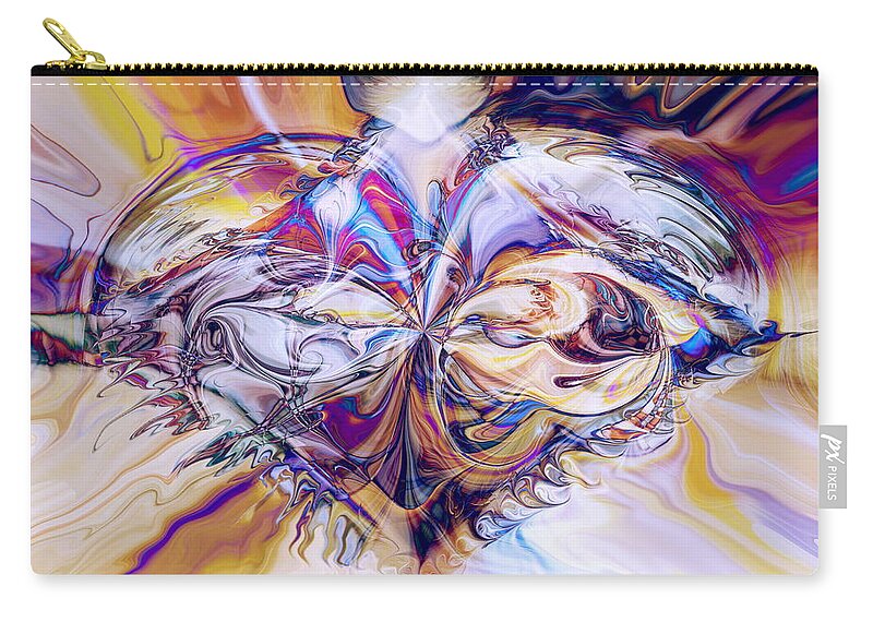 Diamond Heart Zip Pouch featuring the digital art Diamond Heart by Linda Sannuti