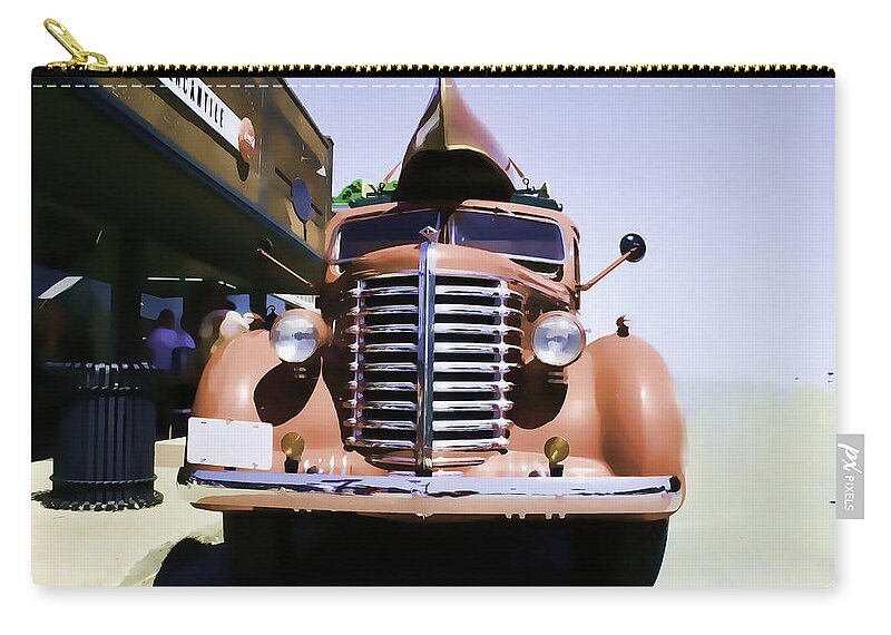 Diamond T Zip Pouch featuring the photograph Diamond T Truck - Sahara by Lesa Fine