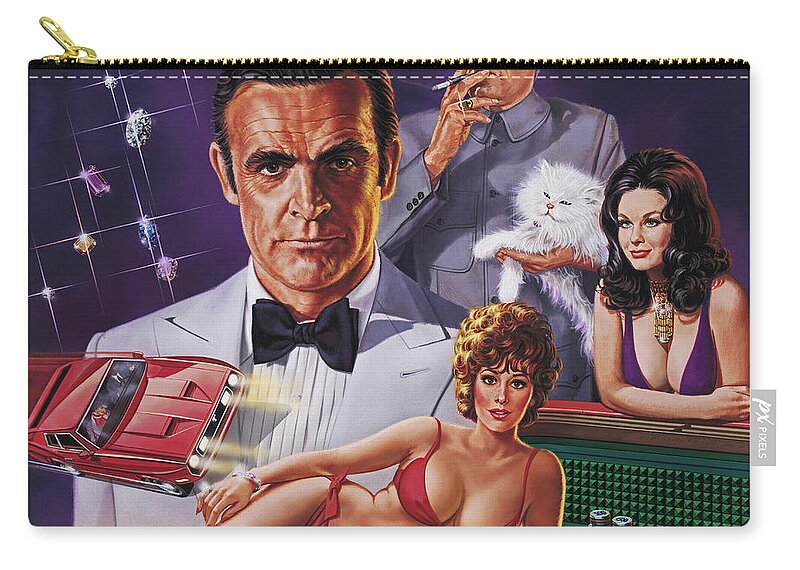Portrait Zip Pouch featuring the painting Diamonds Are Forever by Dick Bobnick