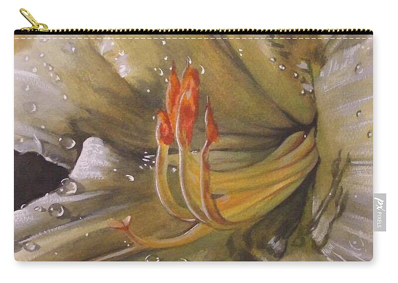 Daylily Zip Pouch featuring the painting Diamonds by Barbara Keith