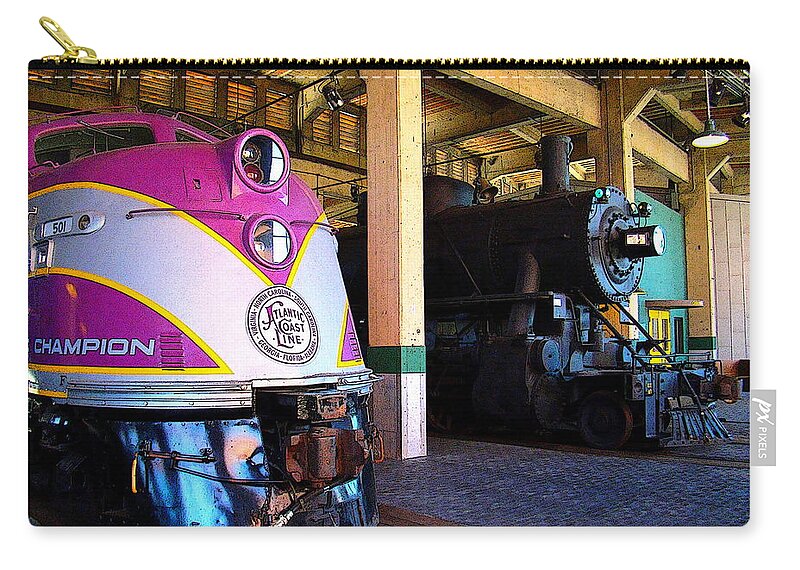 Fine Art Zip Pouch featuring the photograph Diesel and Steam by Rodney Lee Williams