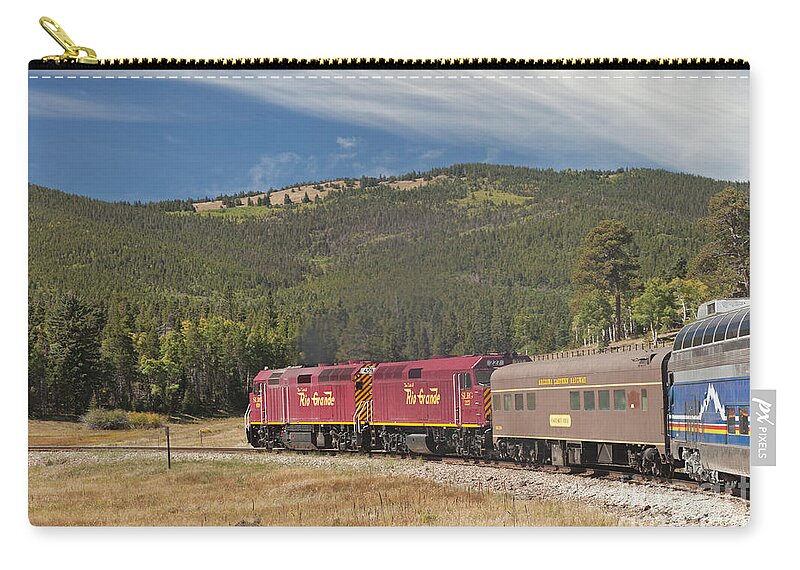 Alamosa Zip Pouch featuring the photograph Diesel Electric Engines 227 and 459 Rio Grande Scenic Rail Road by Fred Stearns