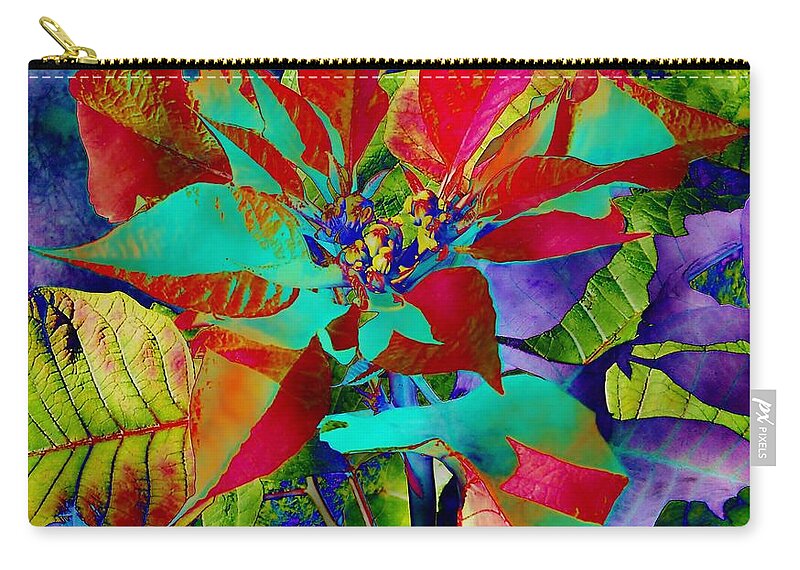Christmas Zip Pouch featuring the digital art Digital Poinsettia by Jamie Frier