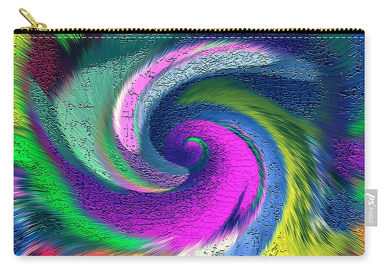 Dimensional Doorway Zip Pouch featuring the mixed media Dimensional Doorway by Carl Hunter
