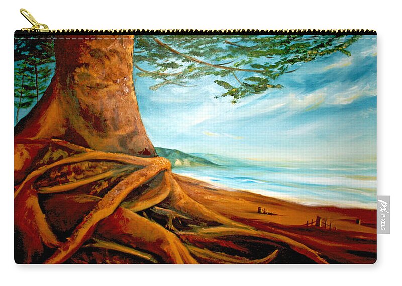 Landscape Zip Pouch featuring the painting Distant Shores Rejoice by Meaghan Troup