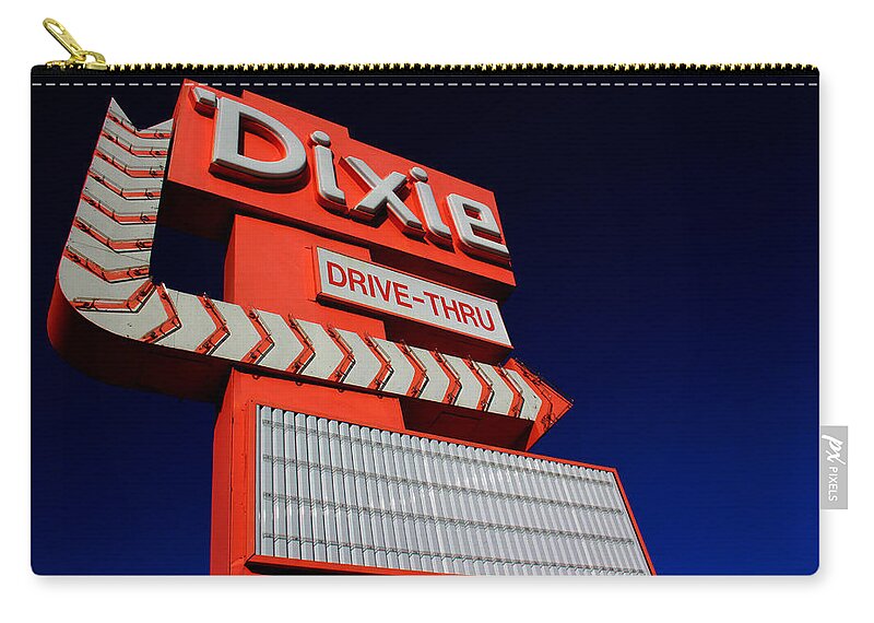 Kelly Hazel Zip Pouch featuring the photograph Dixie Drive Thru by Kelly Hazel