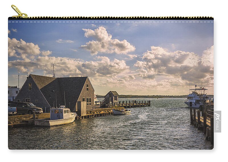 Cape Cod Zip Pouch featuring the photograph Docked boats Woods Hole Cape Cod MA by Marianne Campolongo