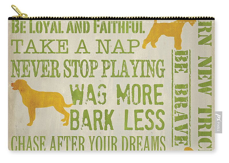 Dog Zip Pouch featuring the painting Dog Wisdom by Debbie DeWitt