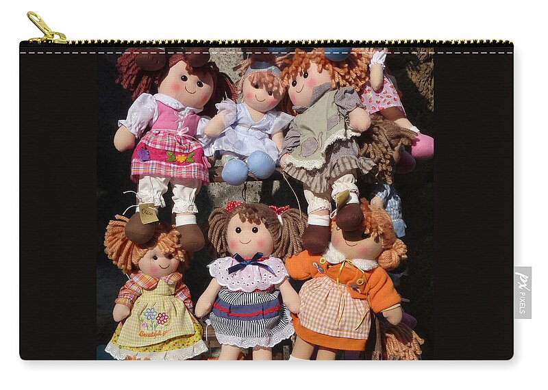Doll Zip Pouch featuring the photograph Dolls by Marcia Socolik