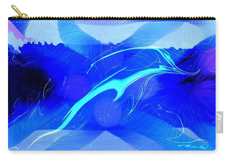 Dolphin Carry-all Pouch featuring the digital art Dolphin Abstract - 1 by Kae Cheatham
