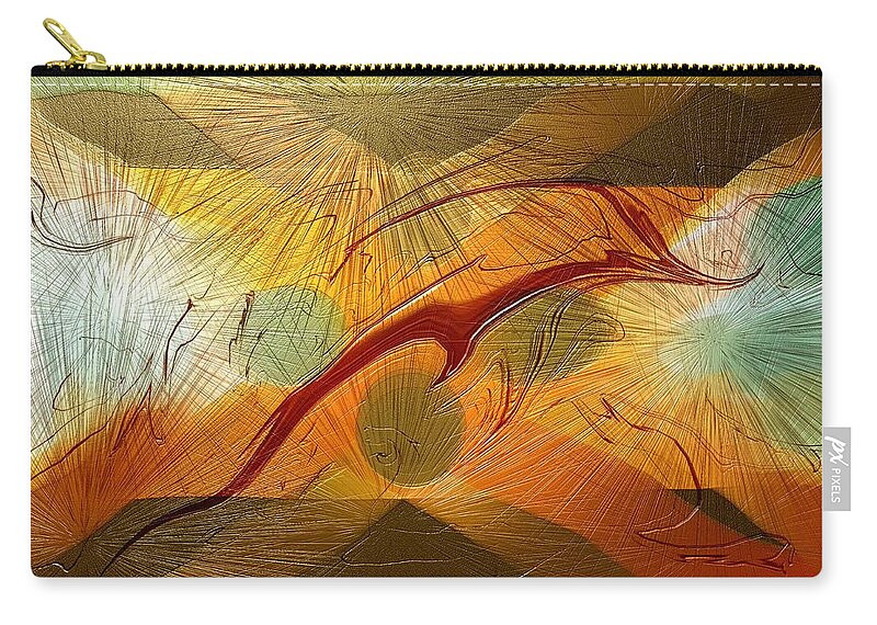 Abstract Zip Pouch featuring the digital art Dolphin Abstract - 2 by Kae Cheatham