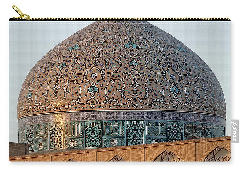 Arch Zip Pouch featuring the photograph Dome Of The Sheikh Lotf Allah Mosque In by Massimo Pizzotti