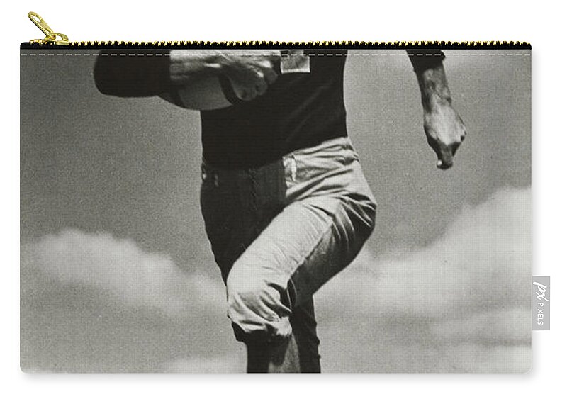 Don Zip Pouch featuring the photograph Don Hutson running by Gianfranco Weiss