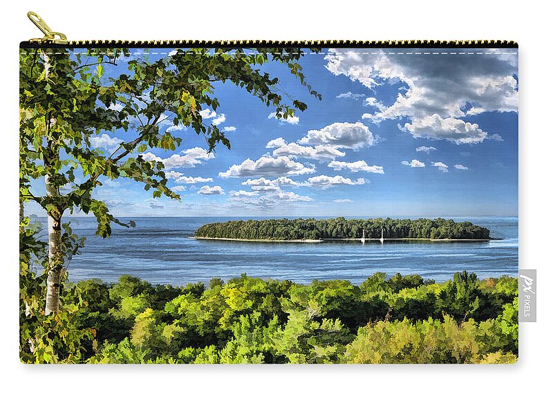 Door County Zip Pouch featuring the painting Door County Horseshoe Island by Christopher Arndt