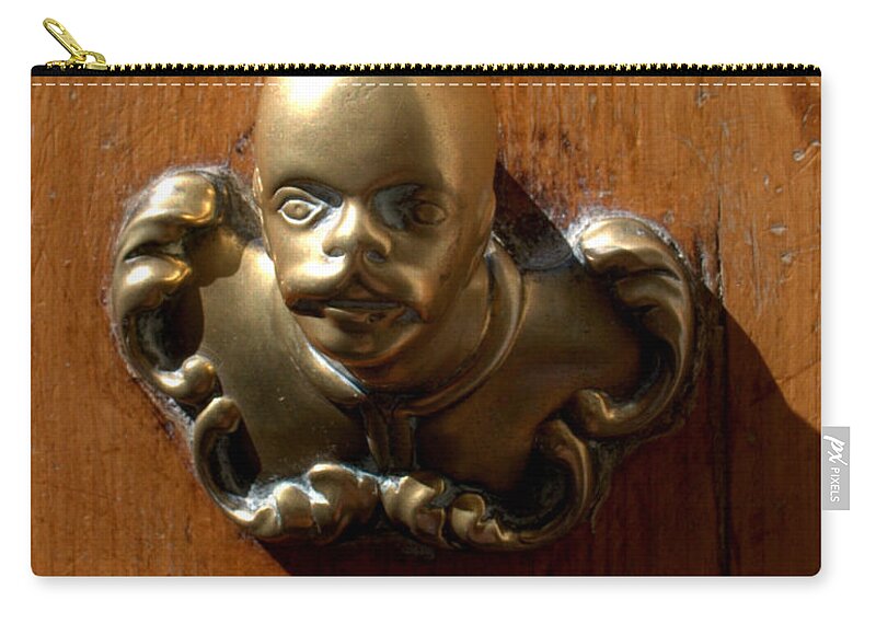 Florence Zip Pouch featuring the photograph Door Knocker Florence I by Caroline Stella