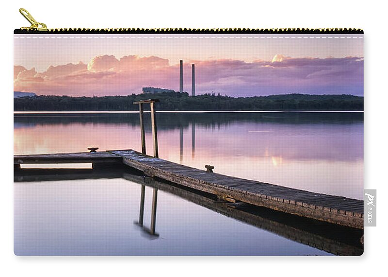 Tranquility Zip Pouch featuring the photograph Dora Creek Dock At Dusk by Peter G Knott