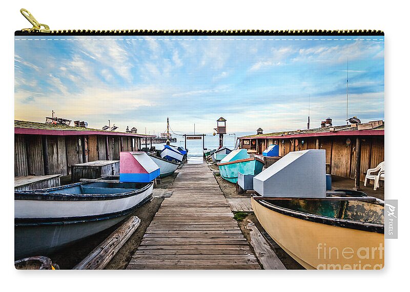 Balboa Peninsula Zip Pouch featuring the photograph Dory Fishing Fleet Newport Beach California by Paul Velgos
