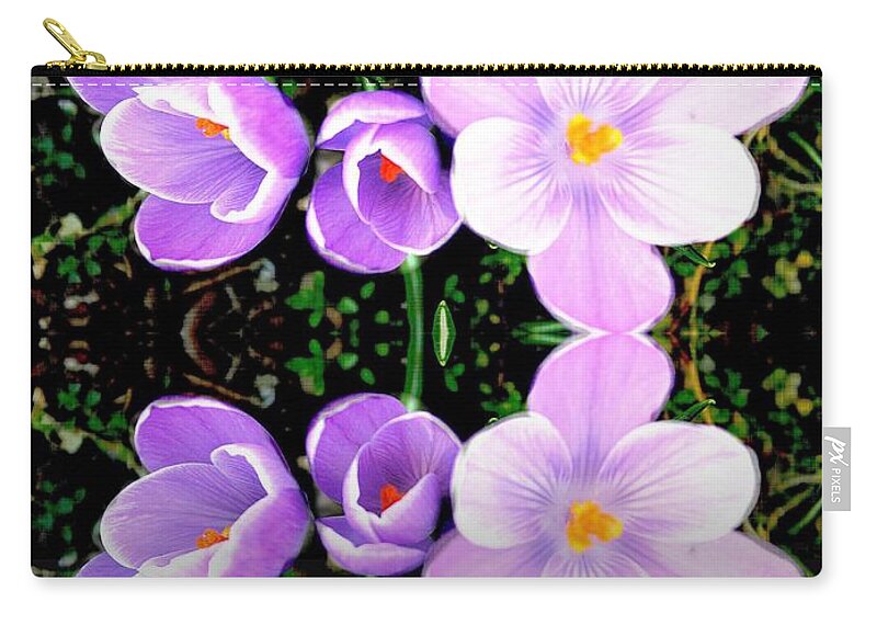 Crocus Zip Pouch featuring the photograph Double Delight by Judy Palkimas