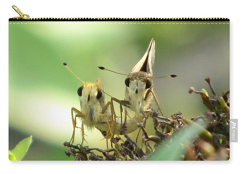 Moth Zip Pouch featuring the photograph Double Trouble by Jennifer Wheatley Wolf