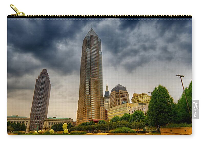 Cleveland Zip Pouch featuring the photograph Downtown by Alexey Stiop