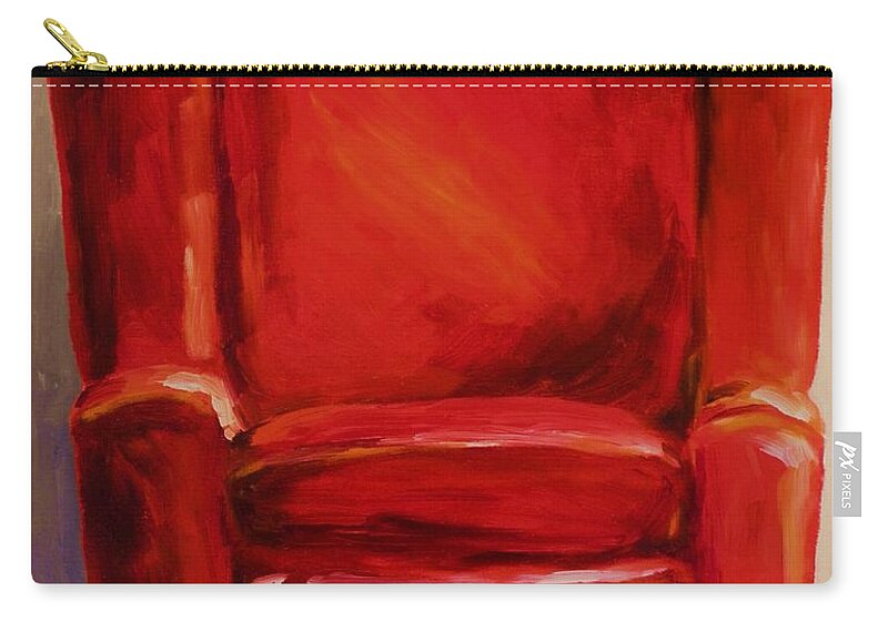Red Chair Zip Pouch featuring the painting Draft Dodger by John Williams