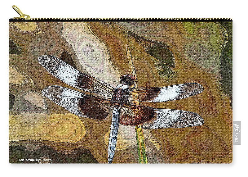 Dragon Fly Zip Pouch featuring the photograph Dragon Fly by Tom Janca