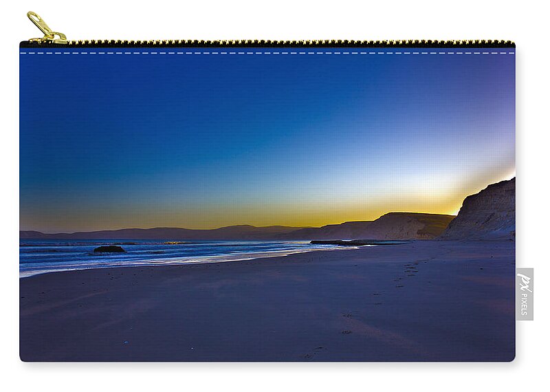 Hdr Zip Pouch featuring the photograph Drake's Beach HDR by Josh Bryant