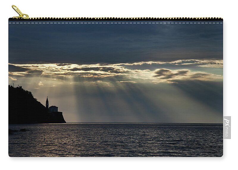 Adriatic Sea Zip Pouch featuring the photograph Dramatic Sky by Piranka