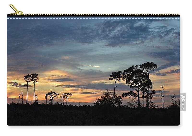 Sunset Zip Pouch featuring the photograph Dramatic Sunset in the Cove by Patricia Twardzik