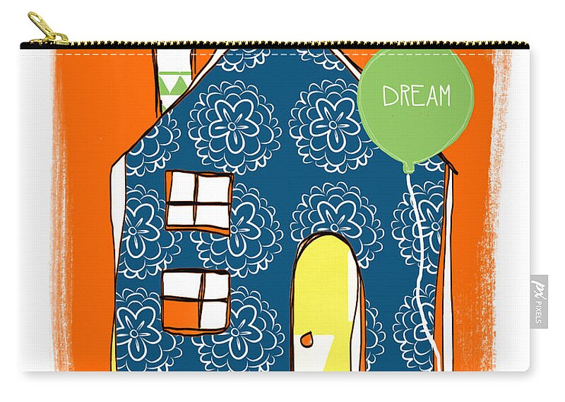 House Zip Pouch featuring the painting Dream House by Linda Woods