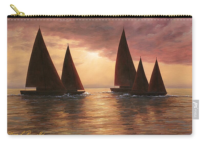 Sailboats Zip Pouch featuring the painting Dream Sails by Diane Romanello