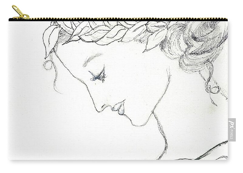 Muse Carry-all Pouch featuring the drawing Dreaming of the Dance by Maria Hunt