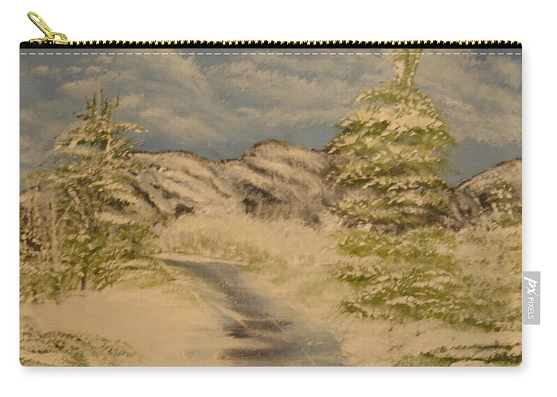 Snow Zip Pouch featuring the painting Dreams of Snow by Suzanne Surber