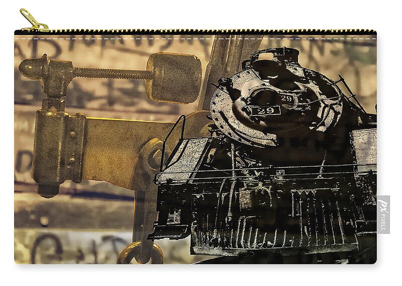 Train Zip Pouch featuring the digital art Dreams of Trains Past by Georgianne Giese