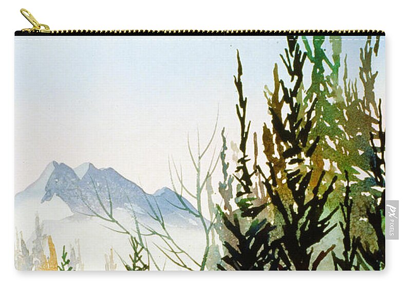 Drifting Downstream Zip Pouch featuring the painting Drifting Downstream by Teresa Ascone