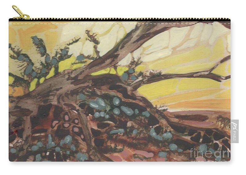 Sunset Zip Pouch featuring the painting Driftwood by Joan Clear