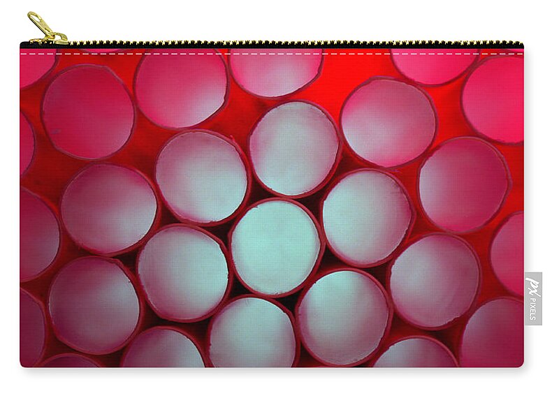 Color Zip Pouch featuring the photograph Drinking Straws by Yo Pedro