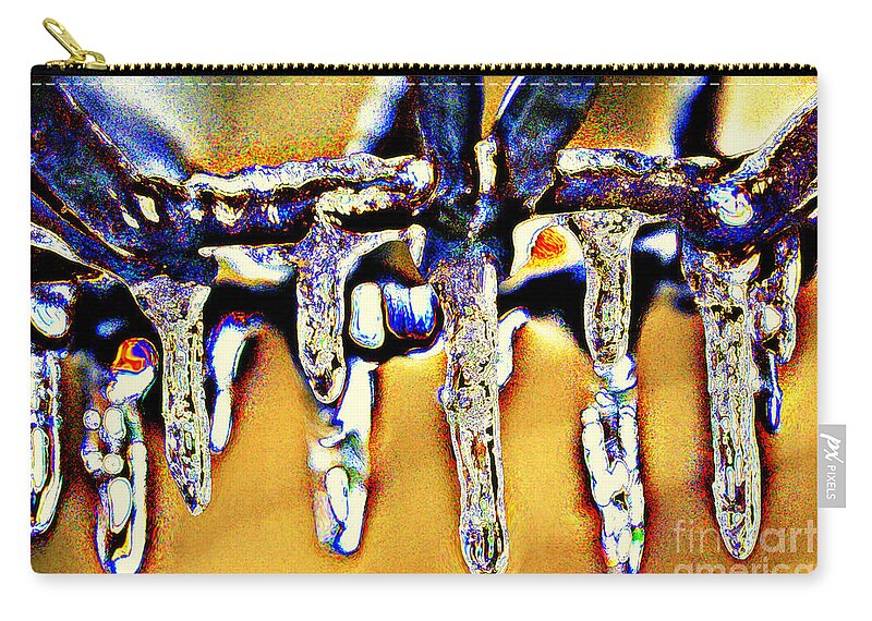 Icicles Zip Pouch featuring the photograph Dripping Away by Jolanta Anna Karolska